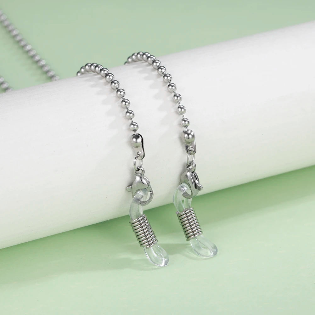 Stylische Brillenkette im Federlook