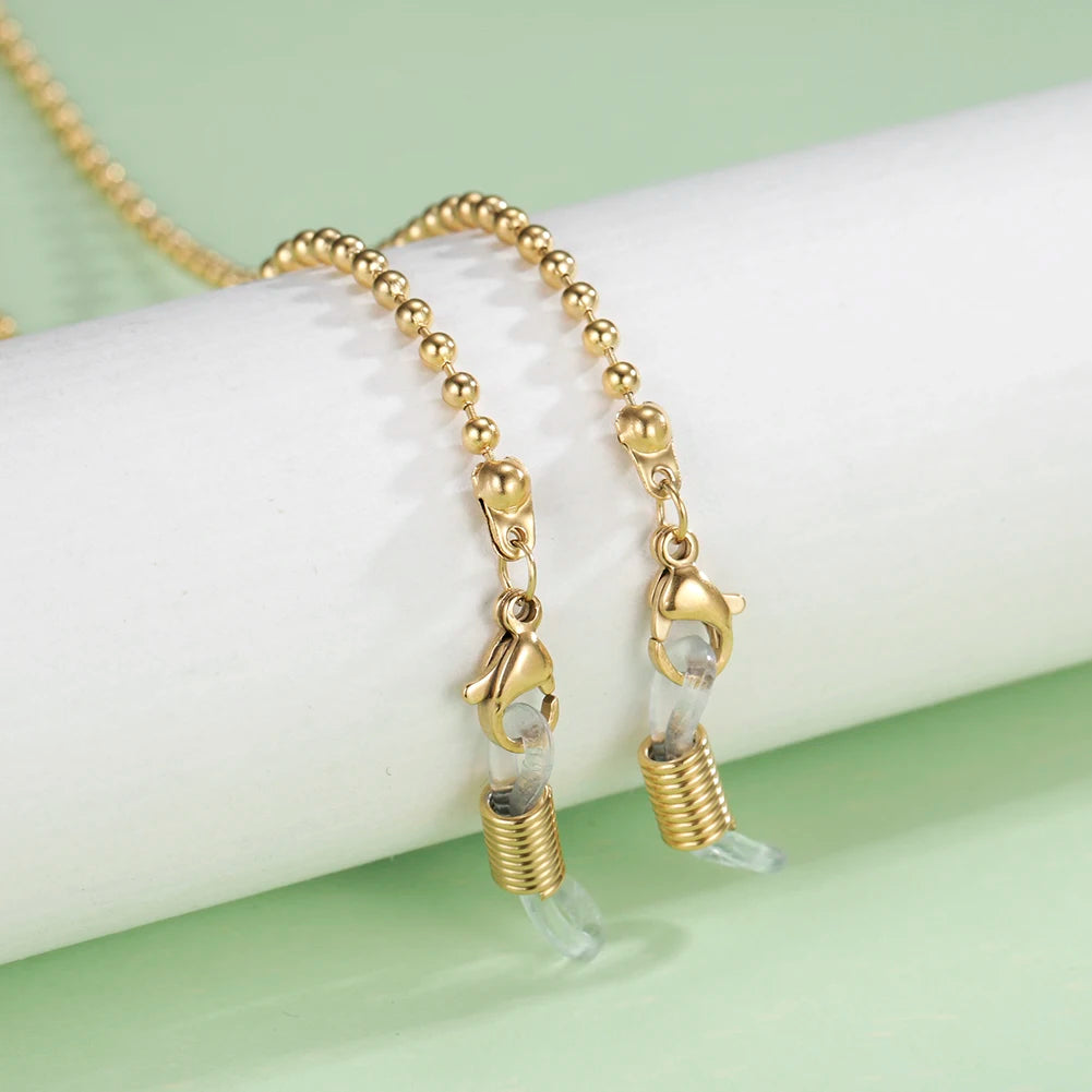 Stylische Brillenkette im Federlook