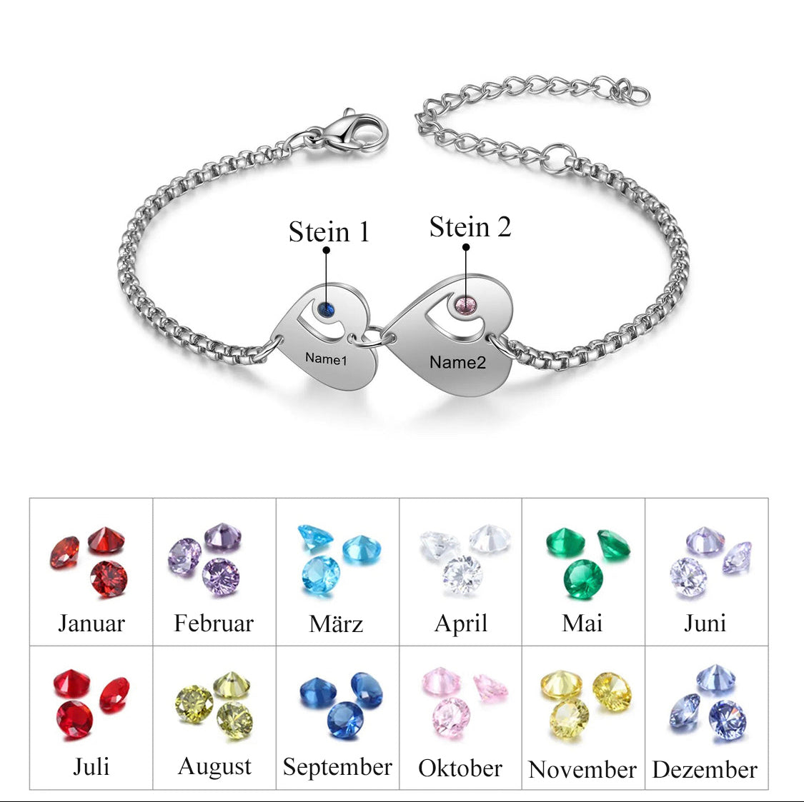 Personalisiertes Herz-Armband