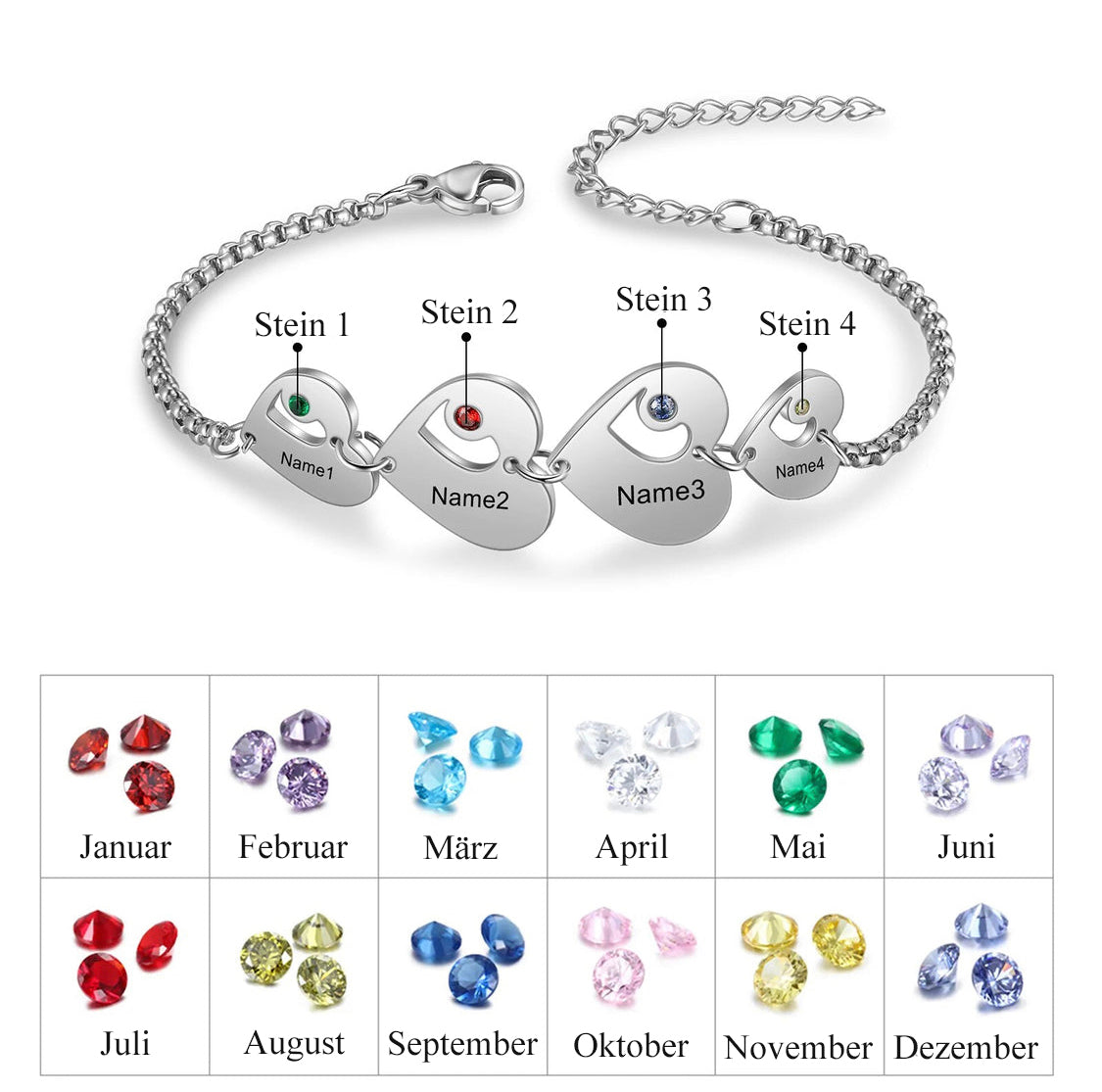 Personalisiertes Herz-Armband