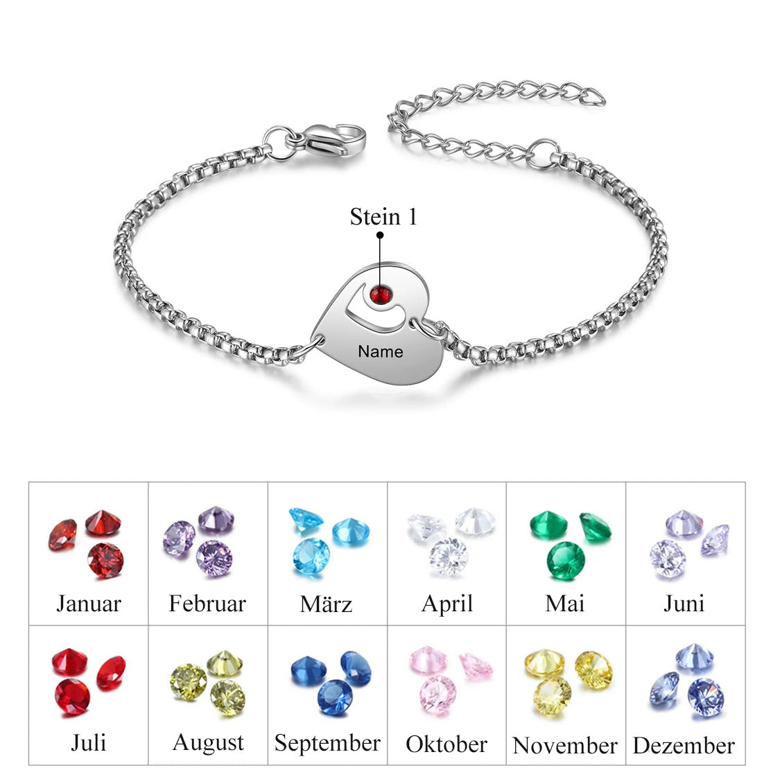 Personalisiertes Herz-Armband
