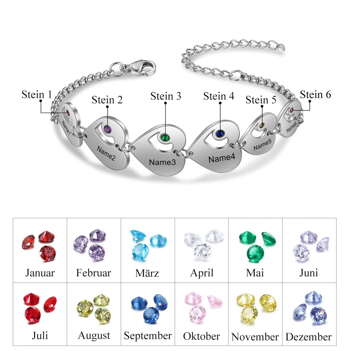 Personalisiertes Herz-Armband