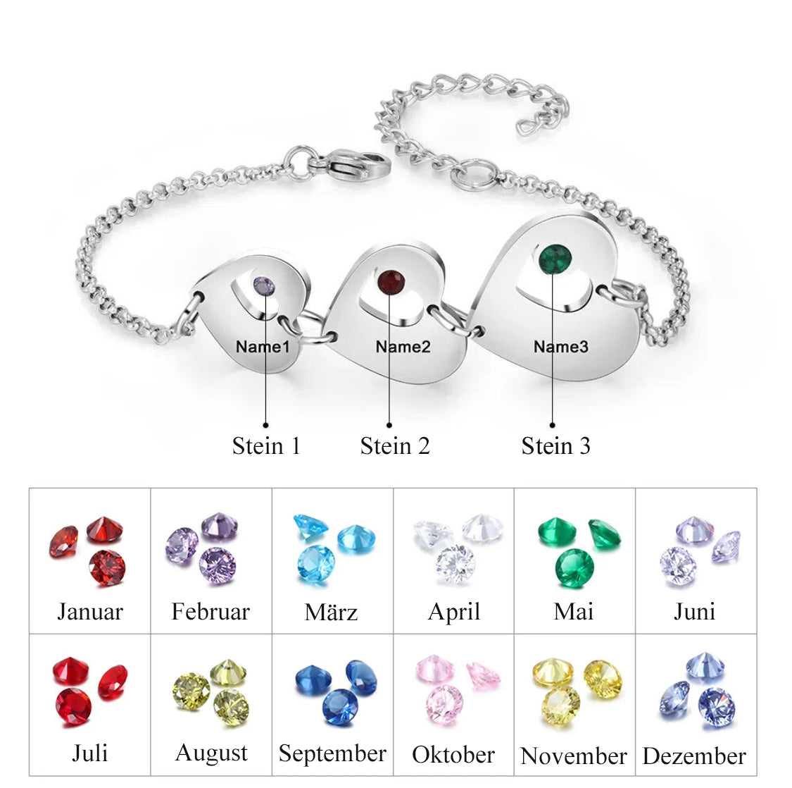 Personalisiertes Herz-Armband