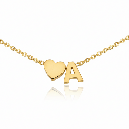 Herz + Buchstabe Initial Halskette