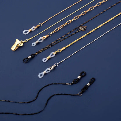 Brillenkette in Perlen & Linienkombination