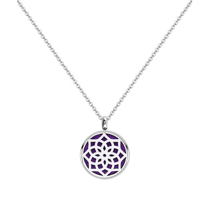 Duftkette mit lila Pad - Schmuck