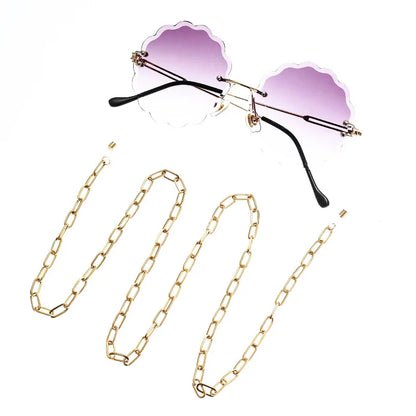 Brillenkette in Perlen & Linienkombination