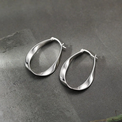 Gedrehte Tropfen-Creolen 925 Silber