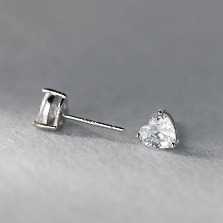 925 Sterling Silber Herz Ohrringe