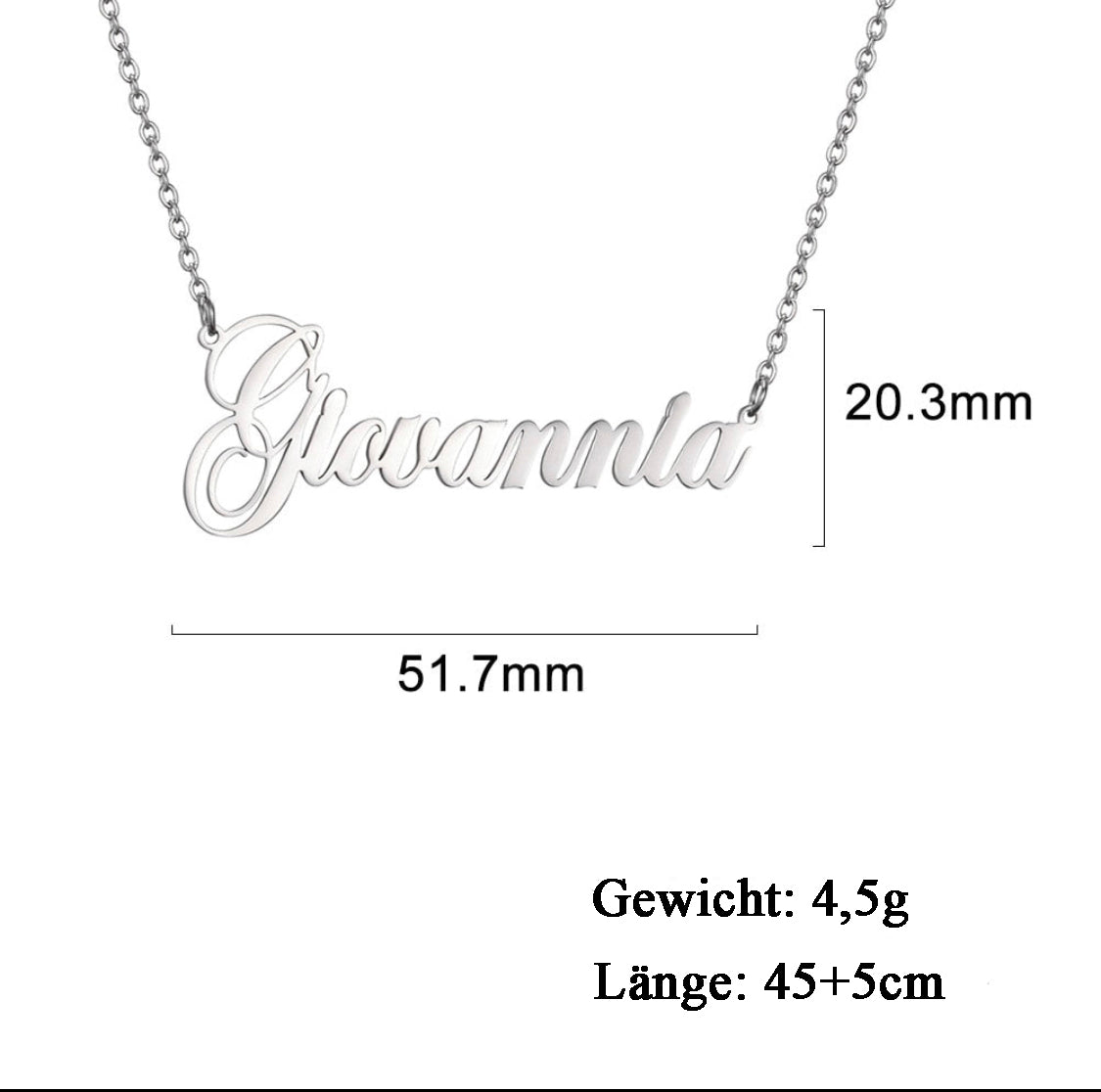 Namenshalskette mit gewünschten Namen
