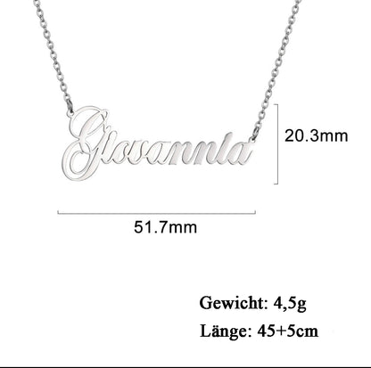 Namenshalskette mit gewünschten Namen